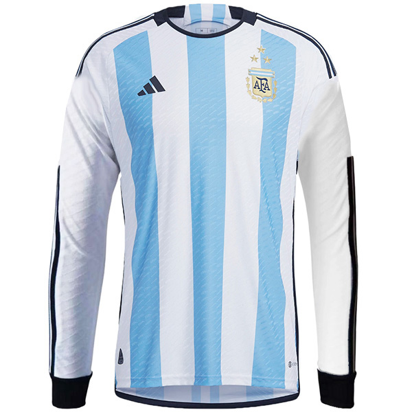 Argentina home long sleeve jersey soccer uniform men's first sports kit football tops shirt 2022-2023